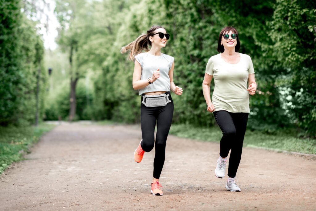 Women running in the park